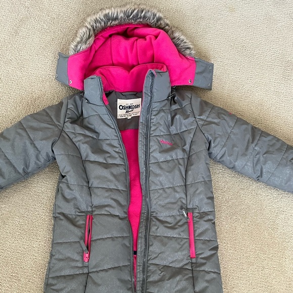 OshKosh B'gosh Other - Oshkosh Girls Winter Coat Gray and Pink Size 14 - Like New Condition